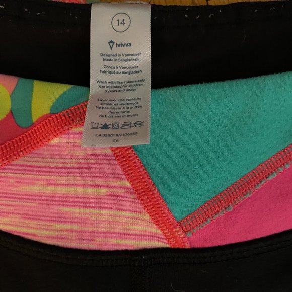 Ivivva by Lululemon Girls Reversible Crop Leggings - Picture 3 of 3